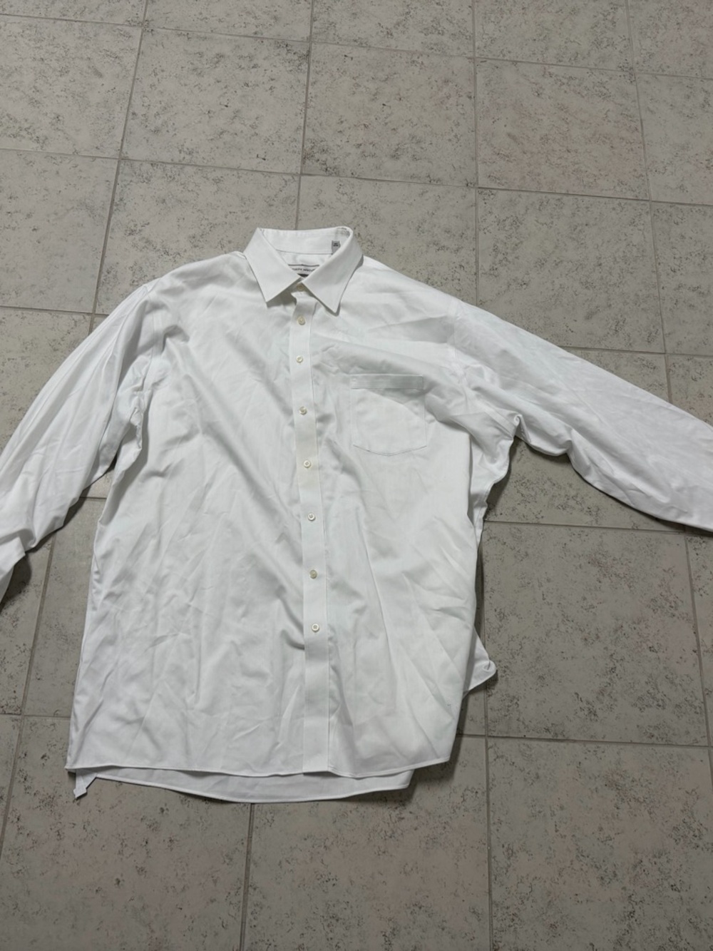 Joseph Abboud Men's White Button-Up Dress Shirt with Point Collar